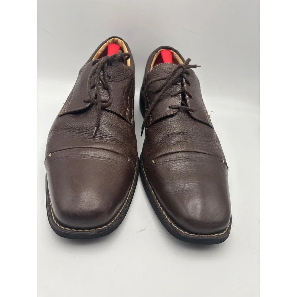Sandro Moscoloni Men's Brown Leather Cap-Toe Derby Shoes Size 14 Made in Brazil